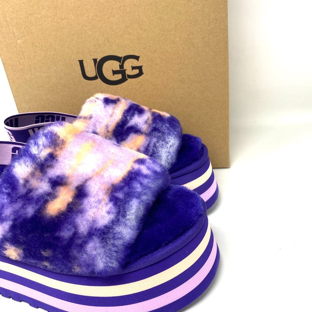 UGG Women's Size 1122032 VNGH DISCO MARBLE SLIDES VIOLET Platform Sandal Slipper - Picture 6 of 10